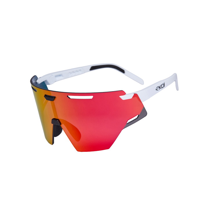 Lunettes EKOI Racing ARIA Blanc Noir REVO Red Cat3 