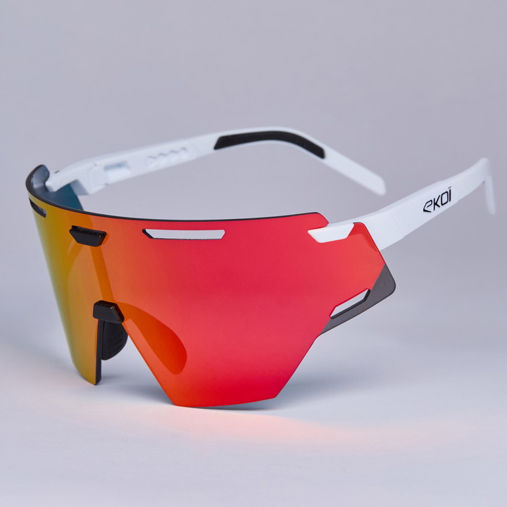 Lunettes EKOI Racing ARIA Blanc Noir REVO Red Cat3 