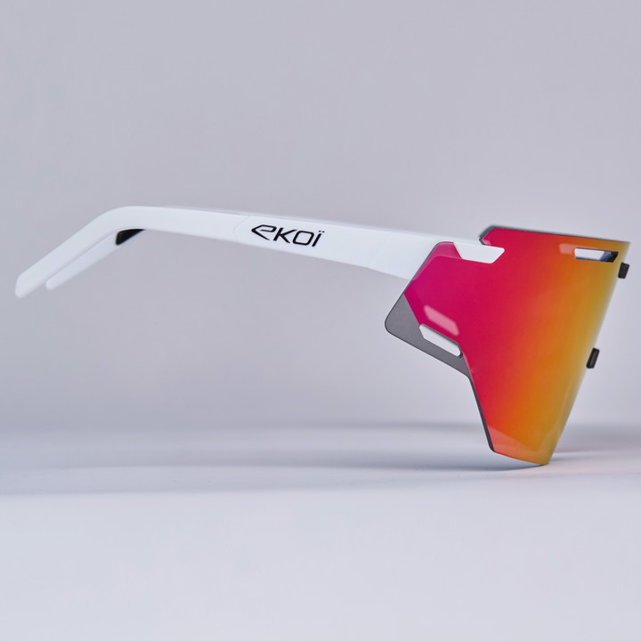 Lunettes EKOI Racing ARIA Blanc Noir REVO Red Cat3 