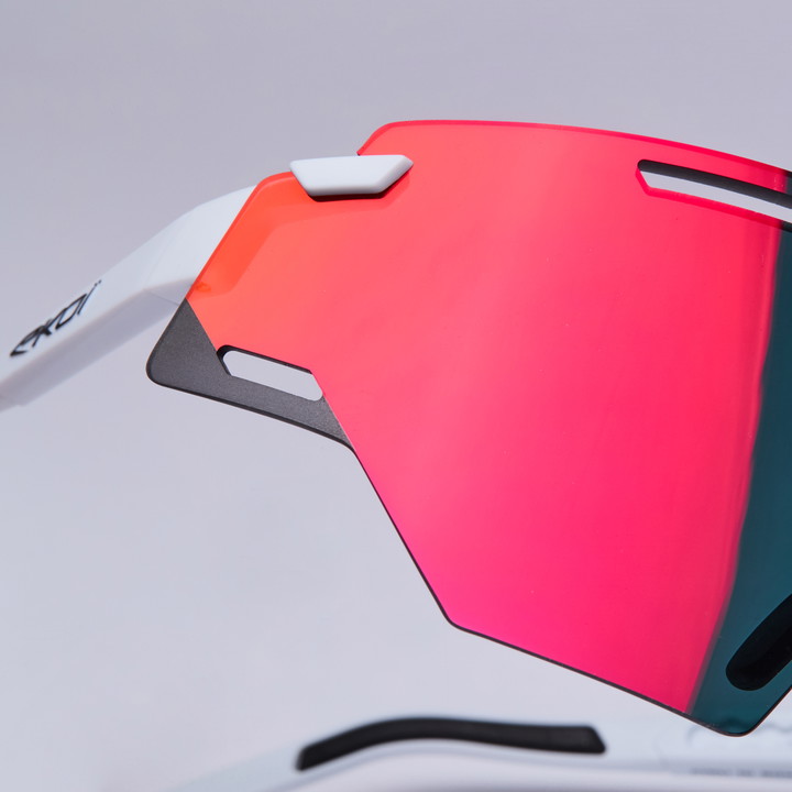 Lunettes EKOI Racing ARIA Blanc Noir REVO Red Cat3 