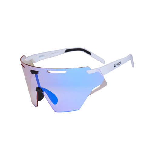 Occhiali EKOI Racing ARIA Bianco Nero ICE Blue Cat1
