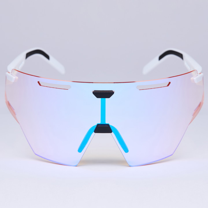 Lunettes EKOI Racing ARIA Blanc Noir ICE Blue Cat1