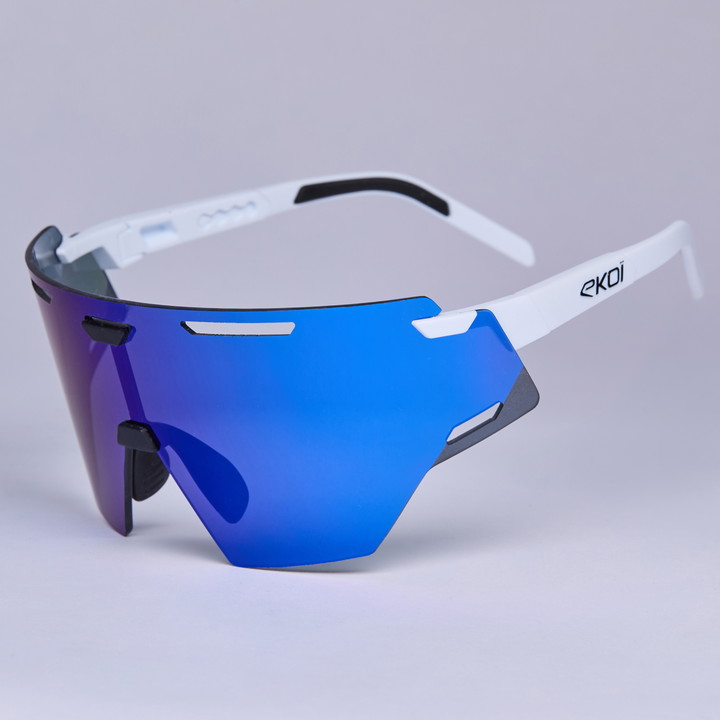 Okulary kolarskie EKOI Racing ARIA biało-czarne REVO Blue kat. 3