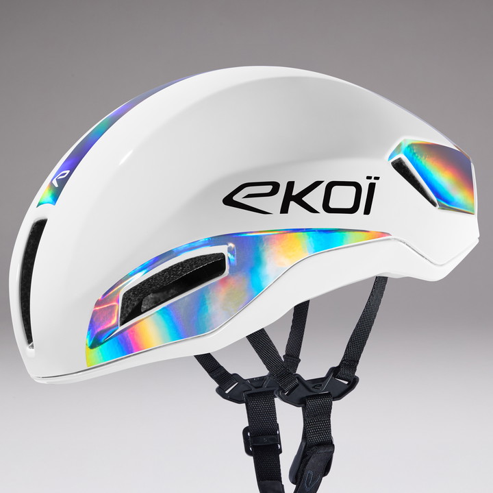 Casco EKOI Racing R-AERO LTD Blanco Holo Silver