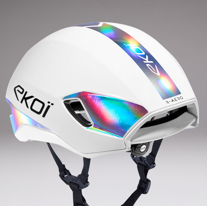 Casco EKOI Racing R-AERO LTD Blanco Holo Silver