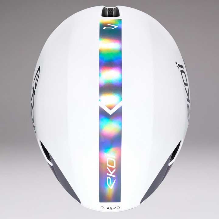 Casco EKOI Racing R-AERO LTD Blanco Holo Silver