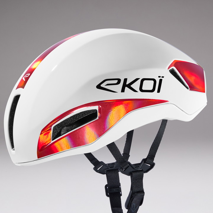 Casco EKOI Racing R-AERO LTD Blanco Holo Rojo