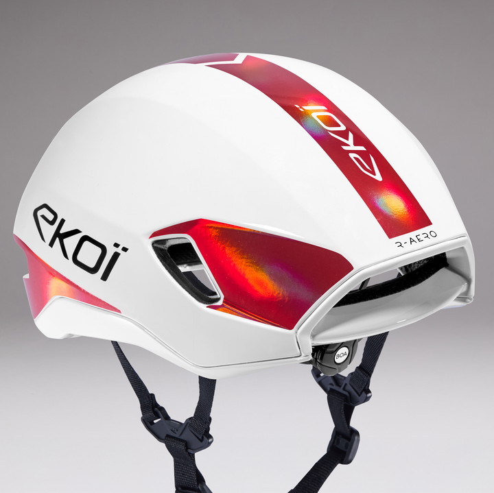 Casco EKOI Racing R-AERO LTD Blanco Holo Rojo