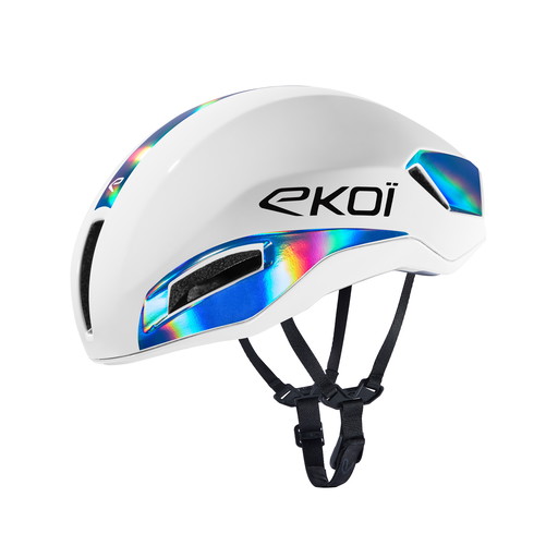 Přilba EKOI Racing R-AERO LTD Bílá Holo Modrá
