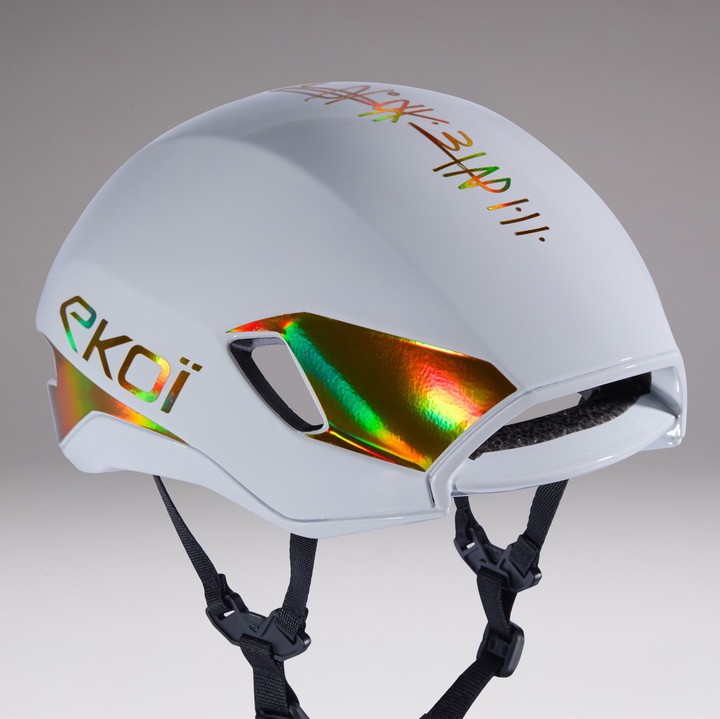 Aero-cykelhjälm EKOI Racing R-AERO LTD DAVID MINARD White Gold