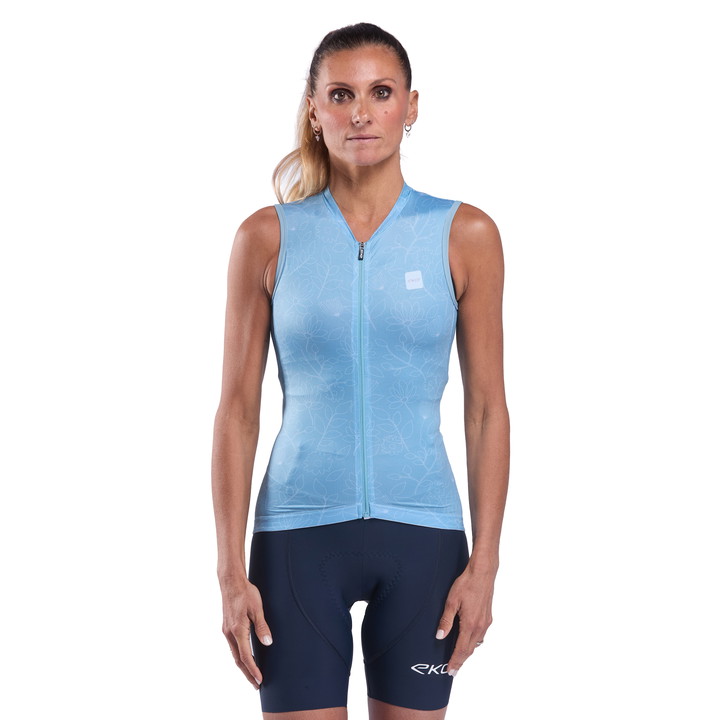 MAILLOT SANS MANCHES Femme EKOI PERF BLOOM BLEU
