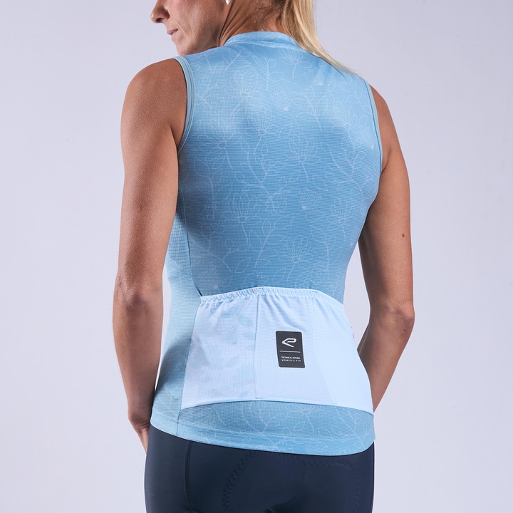 MAILLOT SANS MANCHES Femme EKOI PERF BLOOM BLEU