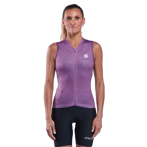 Maillot femme EKOI Perf BLOOM sans manches Prune