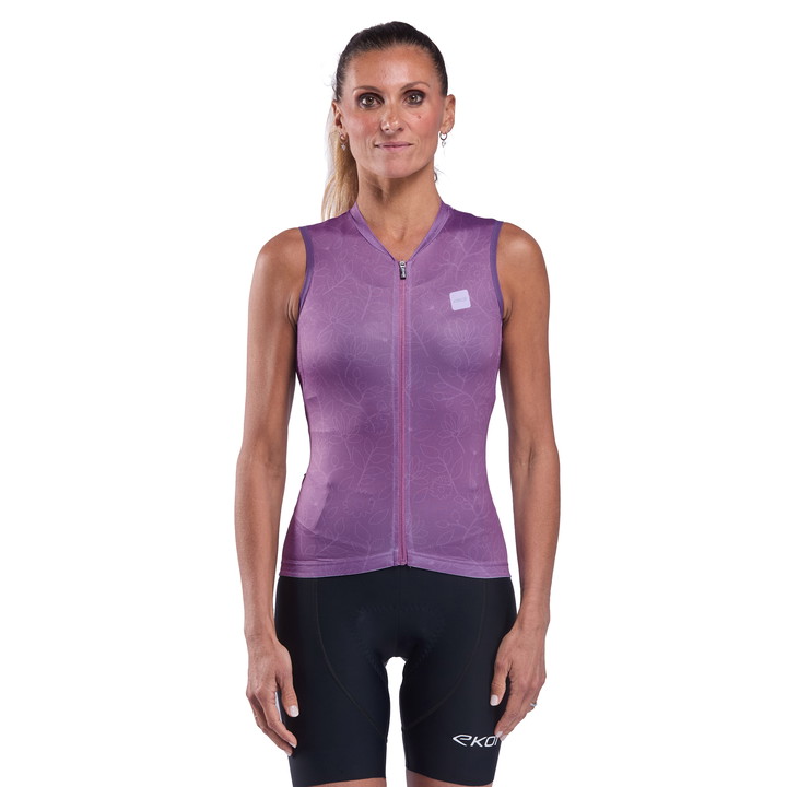 MAILLOT SANS MANCHES Femme EKOI PERF BLOOM PRUNE