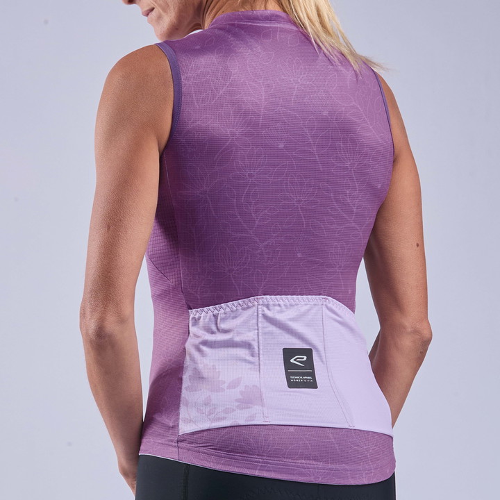 MAILLOT SANS MANCHES Femme EKOI PERF BLOOM PRUNE