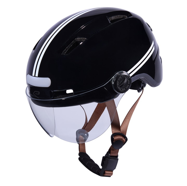 Casque urbain EKOI CITY STYLE LTD STRIPES Ecran Black Reflective 