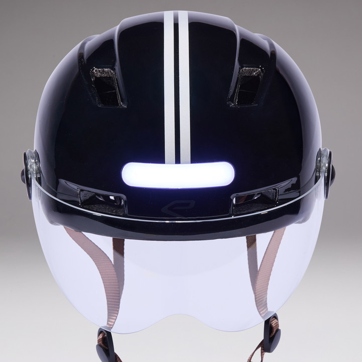 Casque urbain EKOI CITY STYLE LTD STRIPES Ecran Black Reflective 
