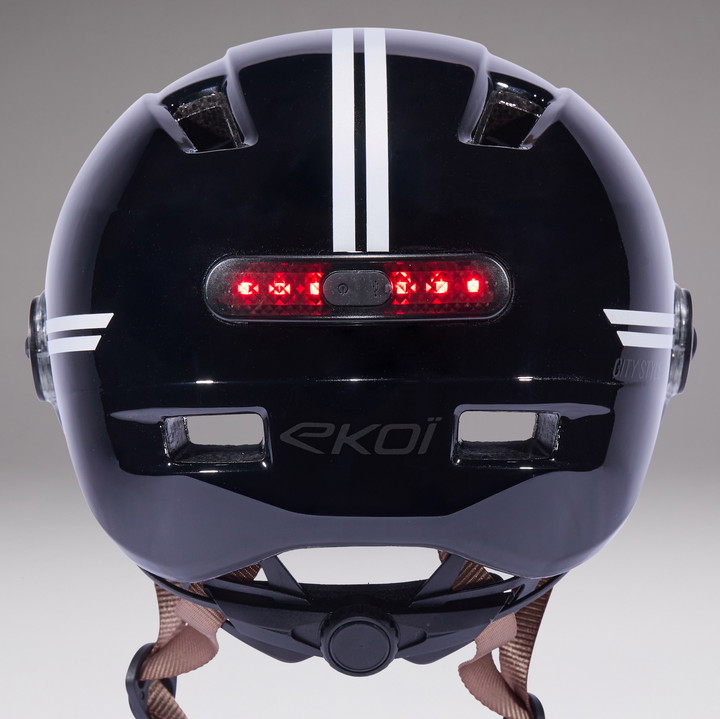 Casque urbain EKOI CITY STYLE LTD STRIPES Ecran Black Reflective 
