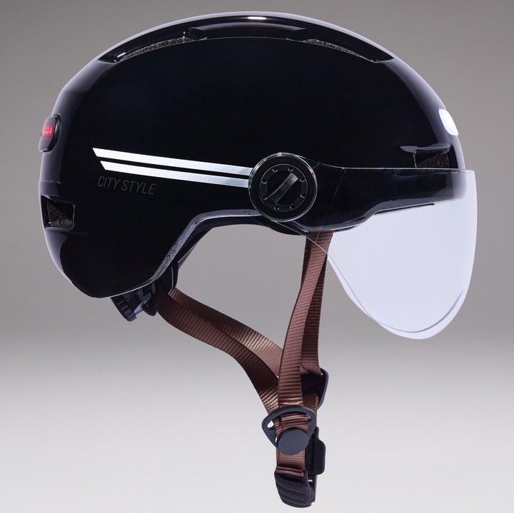 Casque urbain EKOI CITY STYLE LTD STRIPES Ecran Black Reflective 