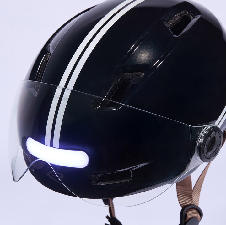Casque urbain EKOI CITY STYLE LTD STRIPES Ecran Black Reflective 