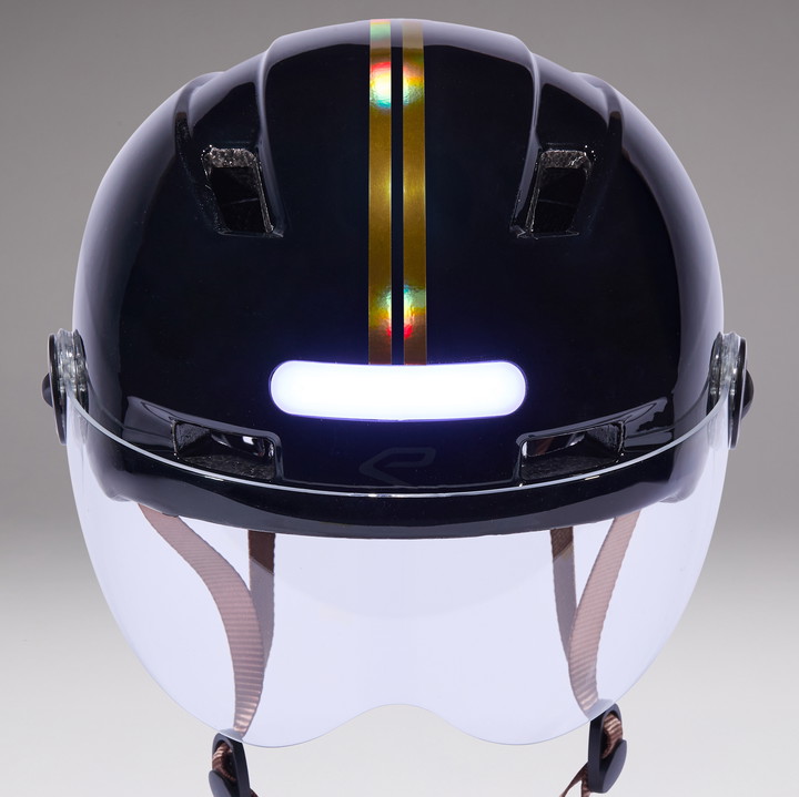 Casque urbain EKOI CITY STYLE LTD STRIPES Ecran Black Holo Gold