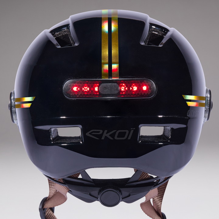 Casque urbain EKOI CITY STYLE LTD STRIPES Ecran Black Holo Gold