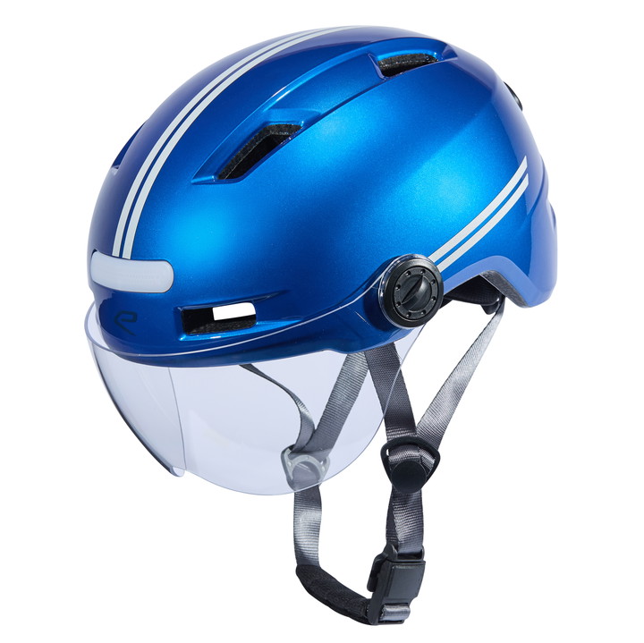 Casque urbain EKOI CITY STYLE LTD STRIPES Ecran Blue Reflective