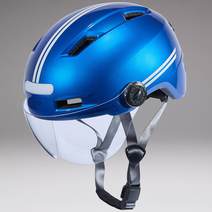 Casque urbain EKOI CITY STYLE LTD STRIPES Ecran Blue Reflective