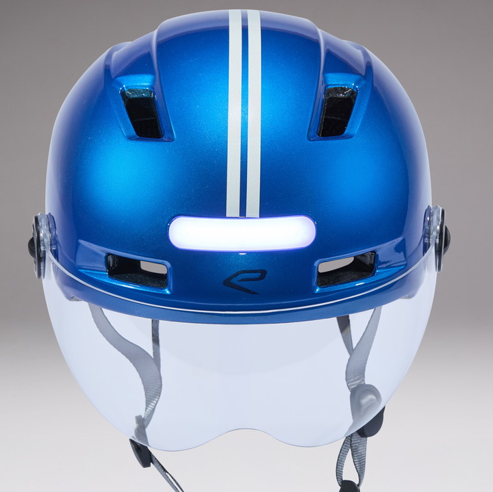 Casque urbain EKOI CITY STYLE LTD STRIPES Ecran Blue Reflective