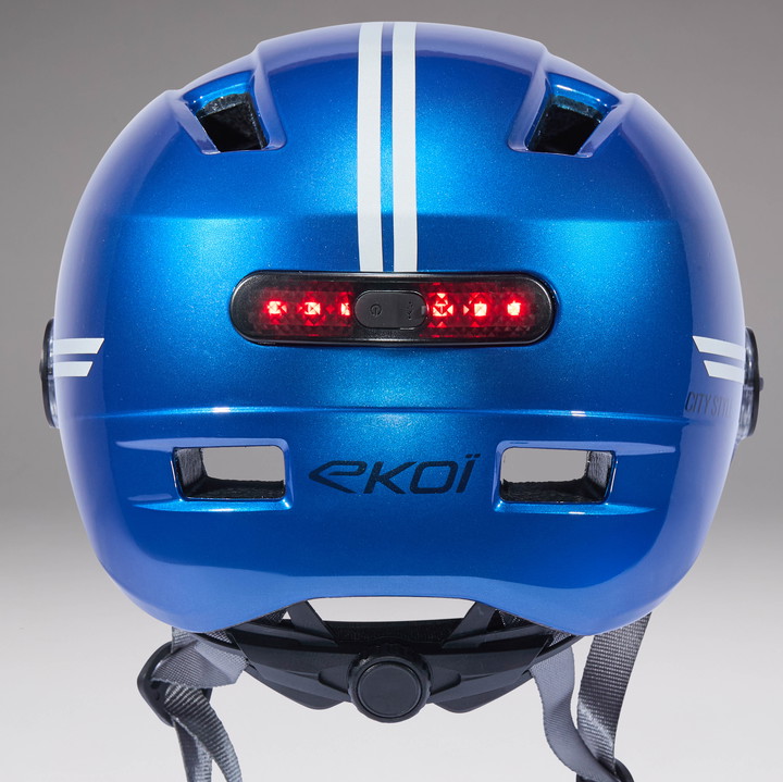 Casque urbain EKOI CITY STYLE LTD STRIPES Ecran Blue Reflective