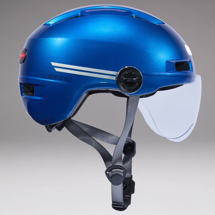 Casque urbain EKOI CITY STYLE LTD STRIPES Ecran Blue Reflective