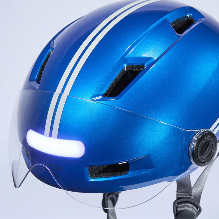 Casque urbain EKOI CITY STYLE LTD STRIPES Ecran Blue Reflective