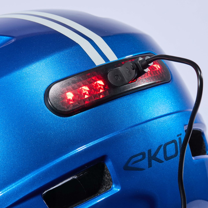 Casque urbain EKOI CITY STYLE LTD STRIPES Ecran Blue Reflective
