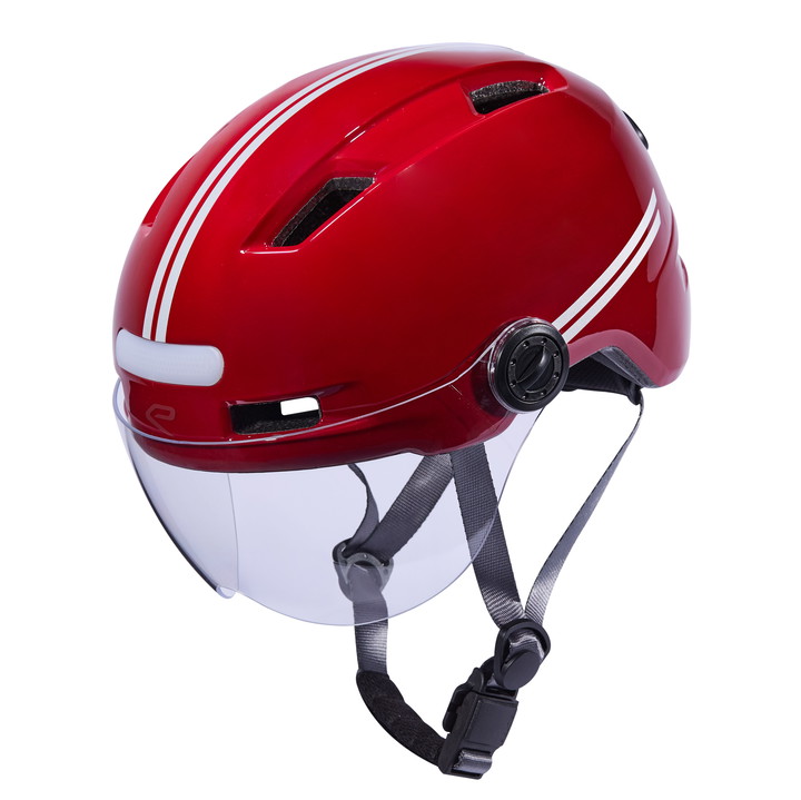 Casque urbain EKOI CITY STYLE LTD STRIPES Ecran Red Reflective