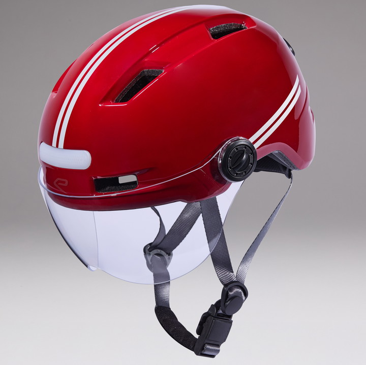 Casque urbain EKOI CITY STYLE LTD STRIPES Ecran Red Reflective