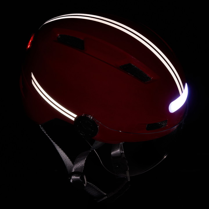 Casque urbain EKOI CITY STYLE LTD STRIPES Ecran Red Reflective