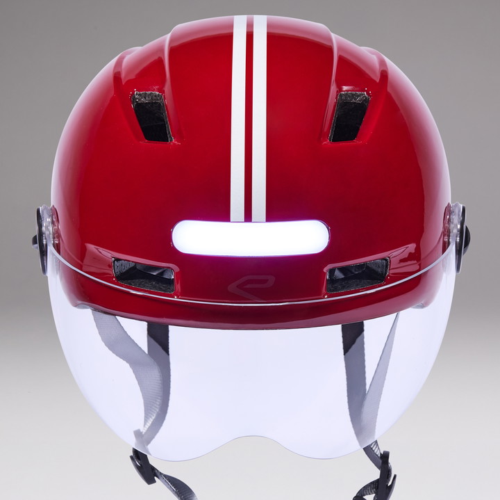 Casque urbain EKOI CITY STYLE LTD STRIPES Ecran Red Reflective