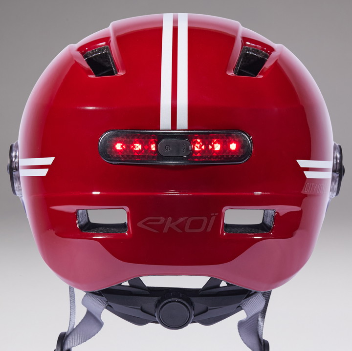 Casque urbain EKOI CITY STYLE LTD STRIPES Ecran Red Reflective