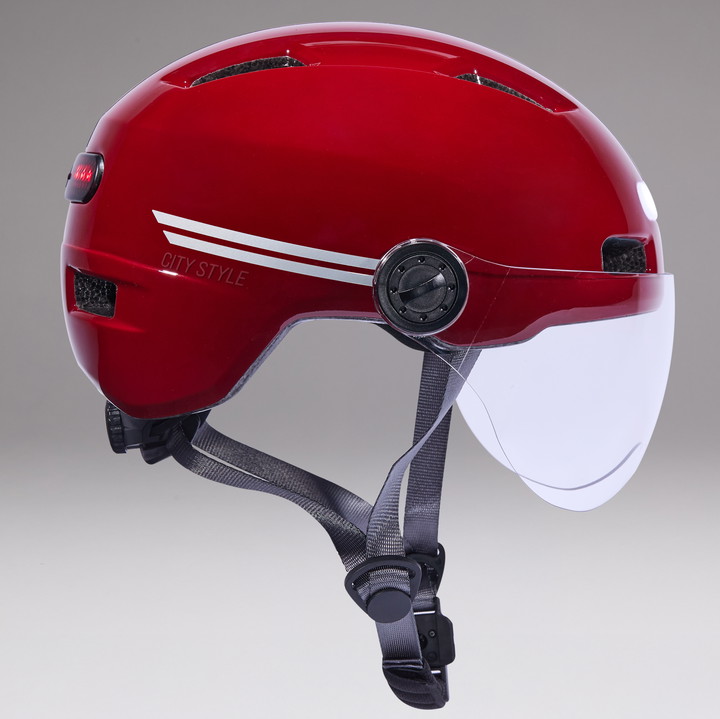 Casque urbain EKOI CITY STYLE LTD STRIPES Ecran Red Reflective