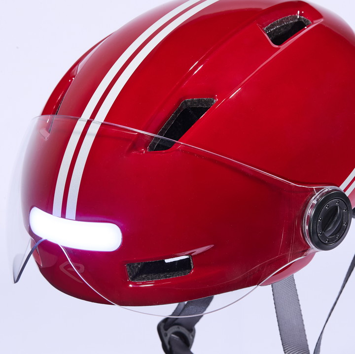 Casque urbain EKOI CITY STYLE LTD STRIPES Ecran Red Reflective