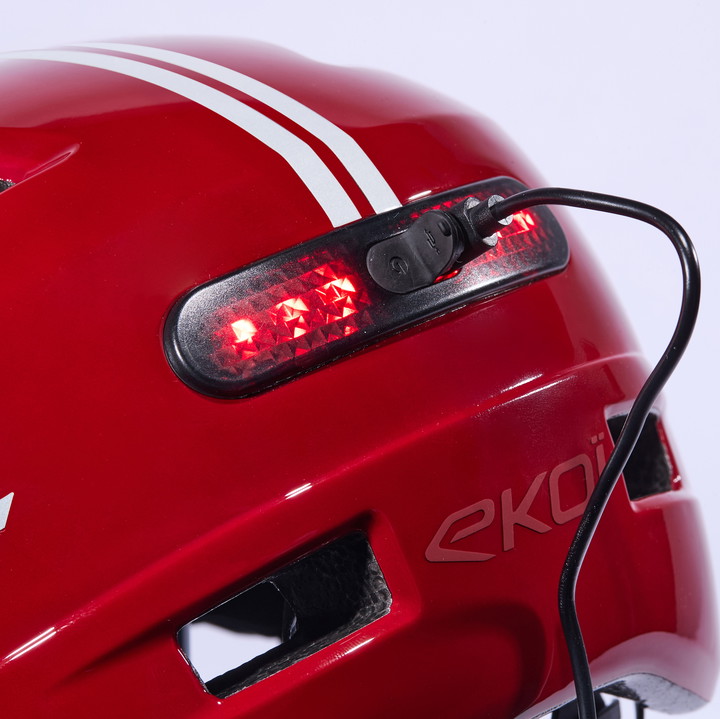 Casque urbain EKOI CITY STYLE LTD STRIPES Ecran Red Reflective
