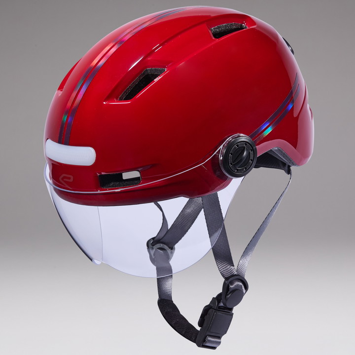 Casque urbain EKOI CITY STYLE LTD STRIPES Ecran Red Holo Red
