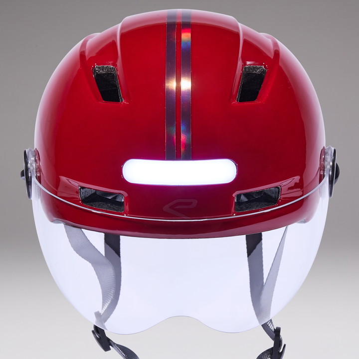 Casque urbain EKOI CITY STYLE LTD STRIPES Ecran Red Holo Red