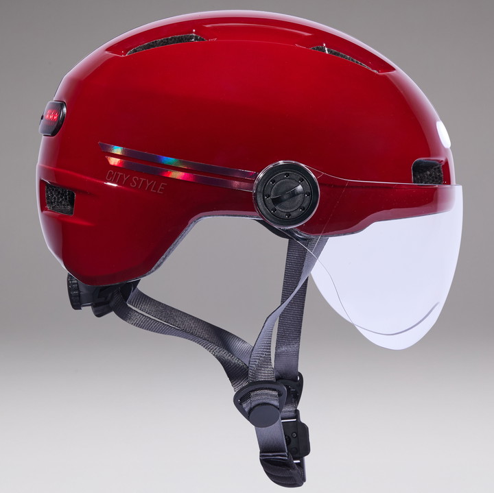 Casque urbain EKOI CITY STYLE LTD STRIPES Ecran Red Holo Red