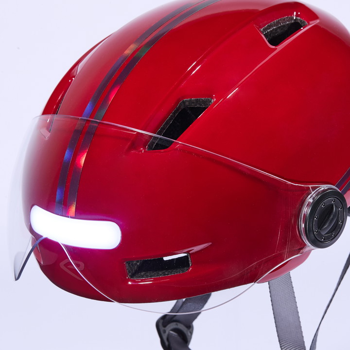Casque urbain EKOI CITY STYLE LTD STRIPES Ecran Red Holo Red