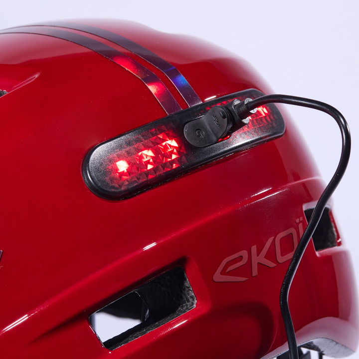 Casque urbain EKOI CITY STYLE LTD STRIPES Ecran Red Holo Red