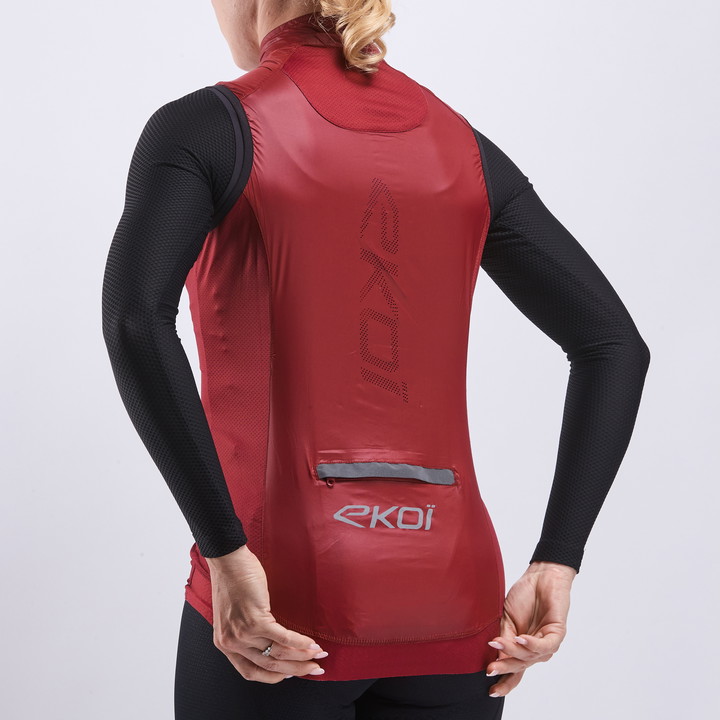 GILET COUPE VENT Femme EKOI PERF LIGHT LASER  RHUBARBE