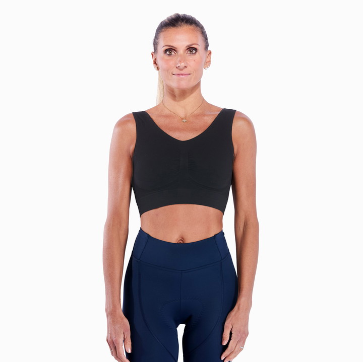 Damen-Sport-BH leichter Halt EKOI SKINLITE Schwarz