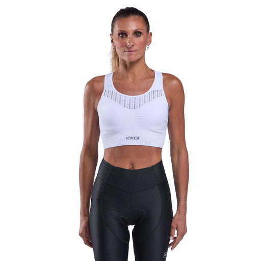 Top desportivo feminino de sustentação moderada EKOI Perf EASYCUP Branco