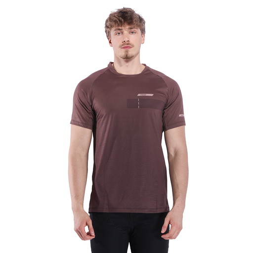 Enduro MTB-shirt EKOI Perf RUSH TOPO Chocolade